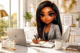 Chi Chi at a modern desk planning her wealth strategy — building wealth after 40 the Unfuckable way