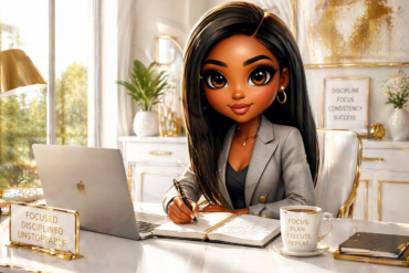Chi Chi at a modern desk planning her wealth strategy — building wealth after 40 the Unfuckable way