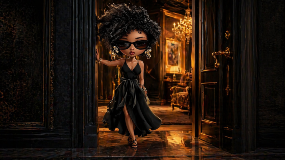 Chi Chi standing at the threshold of a dark luxury room — what it means to be unfuckable the Unfuckable Co. way