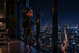 Chi Chi composed at a dark window — emotional regulation for women the Unfuckable way