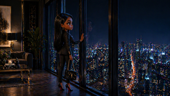 Chi Chi composed at a dark window — emotional regulation for women the Unfuckable way